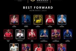 环足奖最佳前锋候选:姆巴佩、哈兰德、登贝莱、亚马尔、凯恩在列